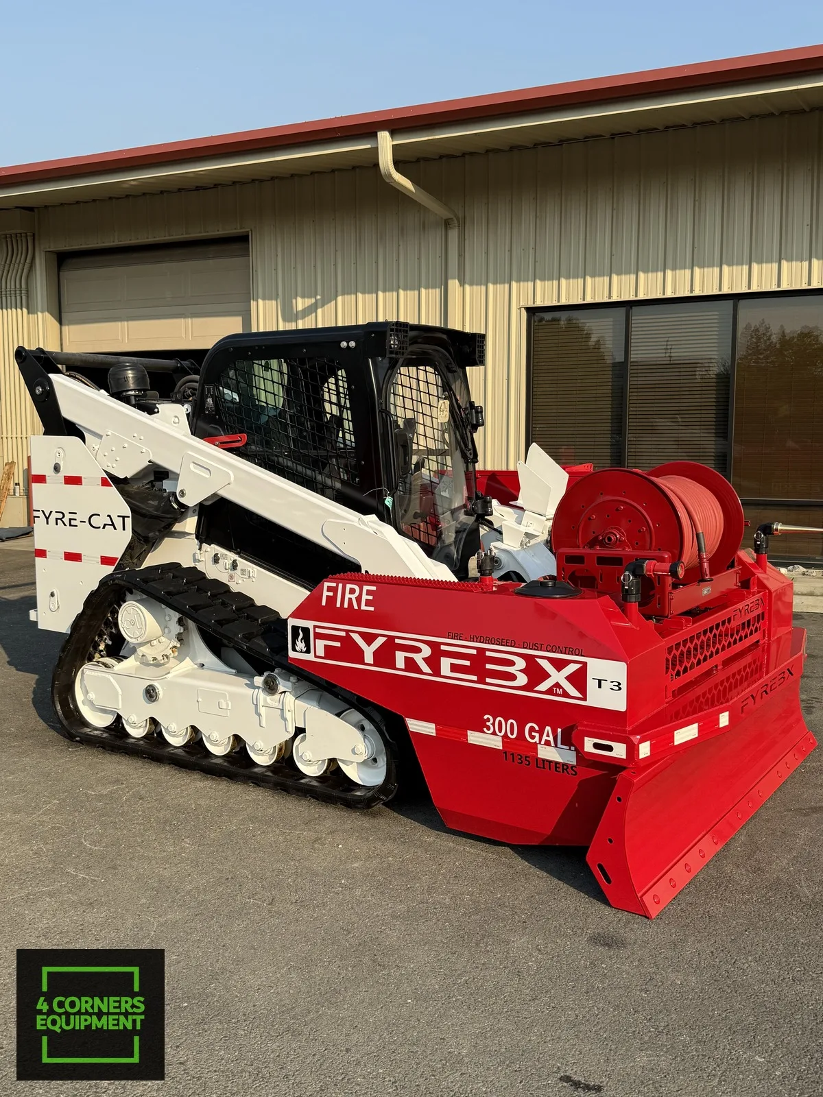 FYREBX-3T 300 Gallon Skid Steer Attachment for firefighting.