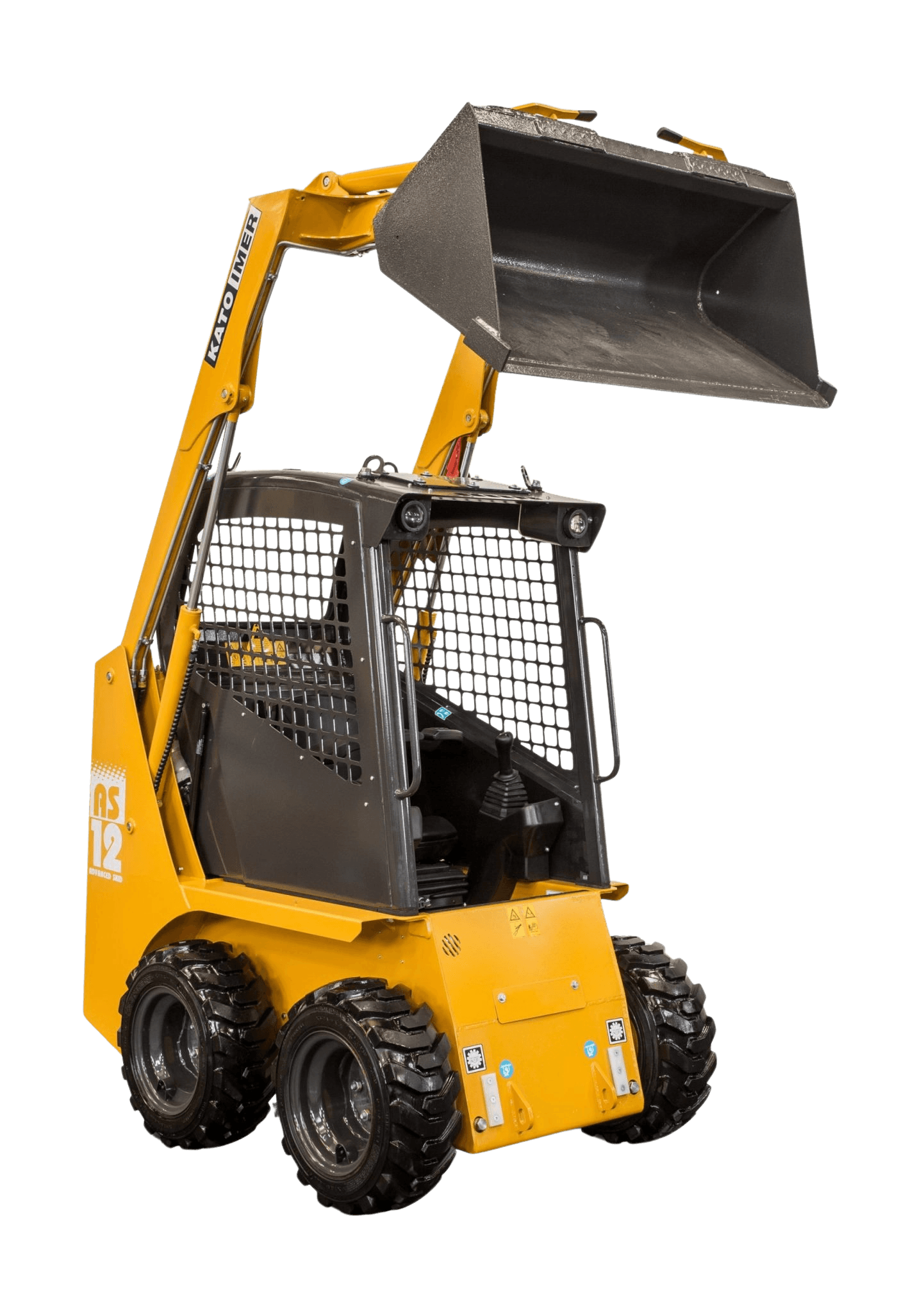 Kato AS12 Skid Steer - front view bucket raised